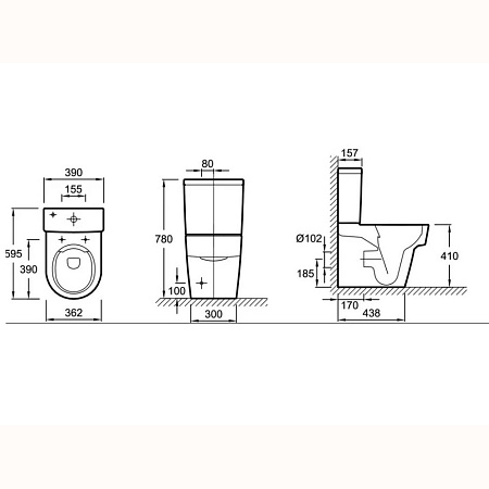 Унитаз-компакт Jacob Delafon Odeon Rive Gauche UJT102-00