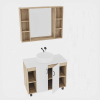 Мебель для ванной Grossman Флай 101001 100 напольная, дуб сонома/белый