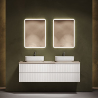 Мебель для ванной со столешницей Sancos Snob R 160 SNR80W+TT160A2X Bianco/Kreman