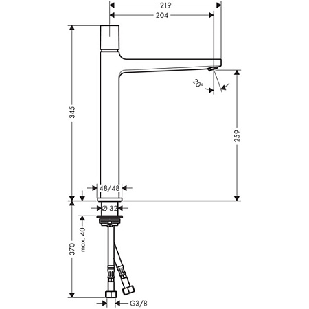 Смеситель Hansgrohe Metropol 32572000 для раковины, хром