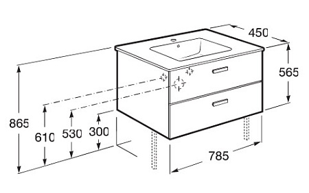 Тумба с раковиной Roca Victoria Nord ZRU9000032 80 белая