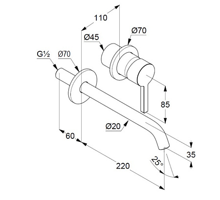 Смеситель Kludi Nova Fonte 202450515 для раковины, хром