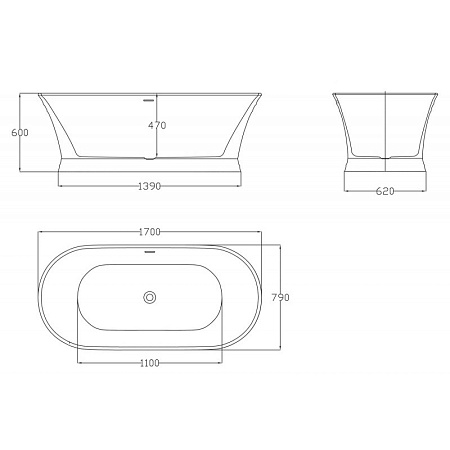 Акриловая ванна BelBagno BB402-1700-790 170x79 белый