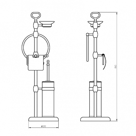 Стойка Migliore Mirella 17195 4-х функциональная, бронза
