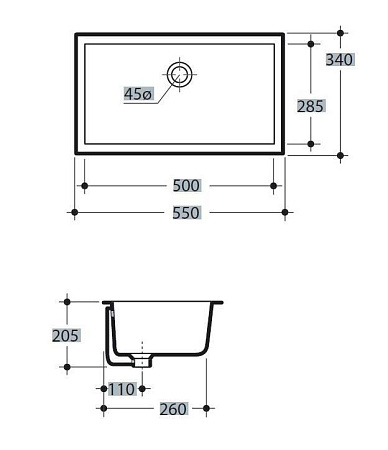 Раковина Kerasan Slim 022901 55x34 белый