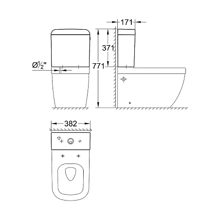 Бачок для унитаза Grohe Euro Ceramic 39332000 подводка снизу