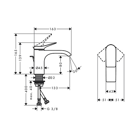 Смеситель Hansgrohe Vivenis 75010700 для раковины, белый матовый