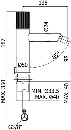 Смеситель Paffoni Jo JO131NO для биде, черный