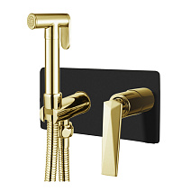Гигиенический душ со смесителем Boheme Venturo 387-B золото/черный