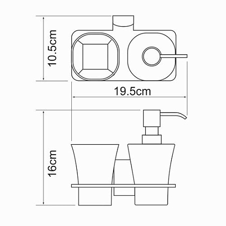 Стакан WasserKRAFT Exter K-5289 с дозатором, светлая бронза