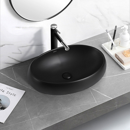 Раковина накладная ABBER Bequem AC2102MB черный матовый