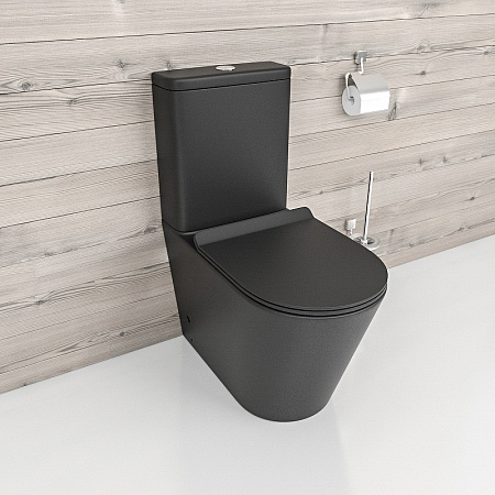 Унитаз-компакт beWash Aldo BKBWT101670 с системой микролифт, черный матовый