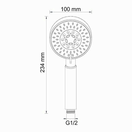 Душевая лейка WasserKRAFT A036 5 режимов