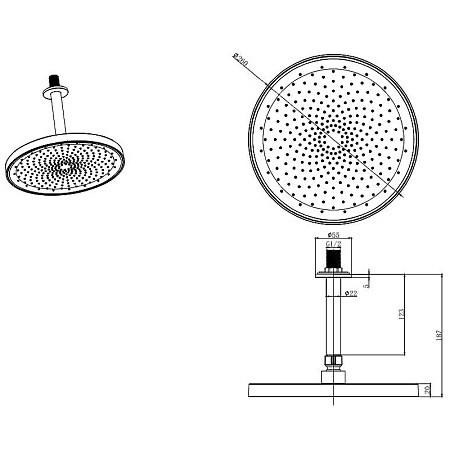 Верхний душ Aquatek AQ2070CR хром