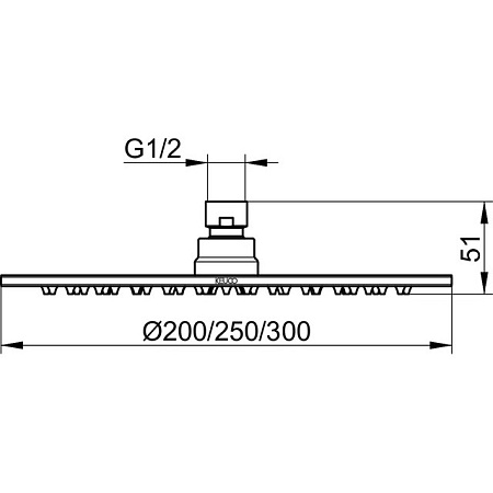 Верхний душ Keuco 59986010301 хром