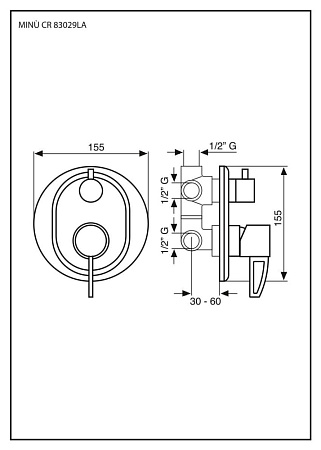 Смеситель Emmevi Minu 83029LACR для душа, хром