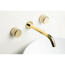 Смеситель Boheme Aura 152-2-G-A для раковины, золото Смеситель Boheme Aura 152-2-G-A для раковины, золото