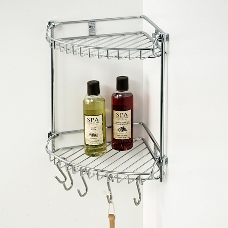 Полка WasserKRAFT K-1222 хром, угловая