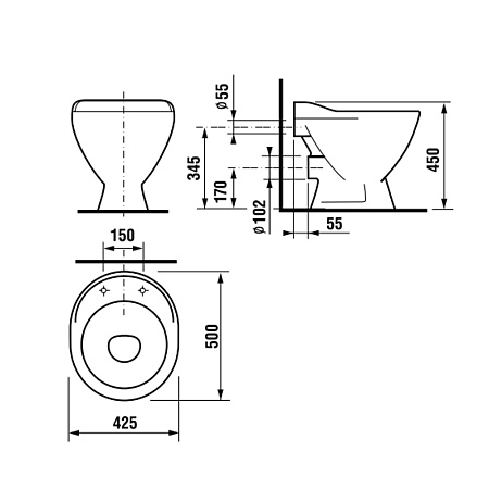 Видуар напольный с решеткой JIKA Mira 8510460000001