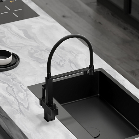 Смеситель для кухонной мойки Sancos Moro SC4006MB черный матовый