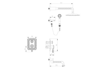Душевой комплект Zorg Antic A 104DS-BR бронза