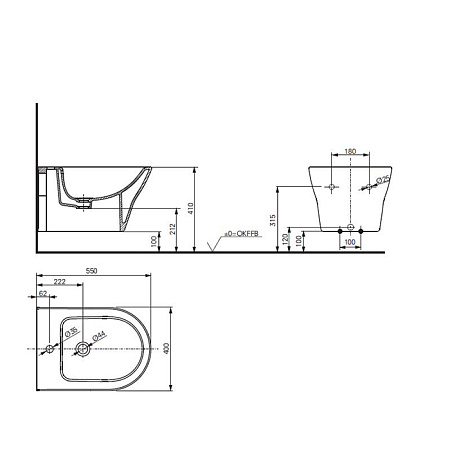 Биде подвесное TOTO MH BW10045G1