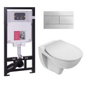 Комплект унитаз Jacob Delafon Patio E21740RU-00 + инсталляция + кнопка + крышка