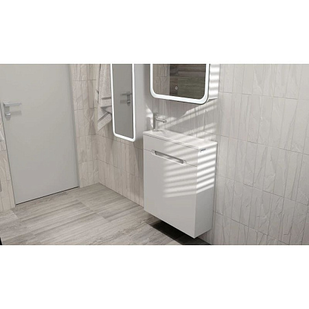 Тумба с раковиной Jorno Modul Mol.01.50/P/W/JR 50 подвесная, белая