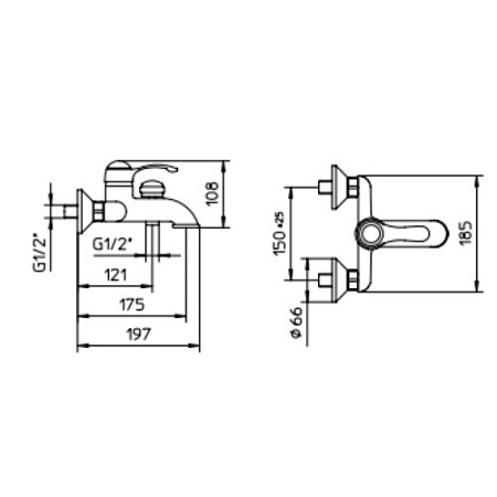 Смеситель Palazzani Palace 26101550 для ванны с душем бронза