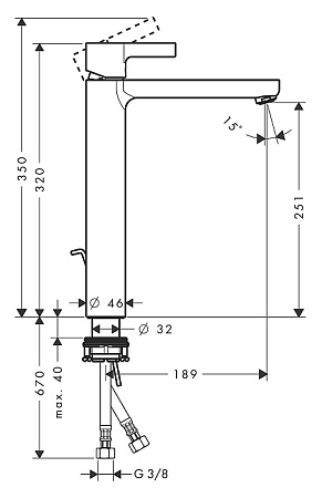 Смеситель Hansgrohe Metris S 31022000 для раковины