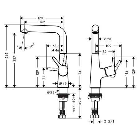 Смеситель Hansgrohe Talis S 72105000 для раковины, хром