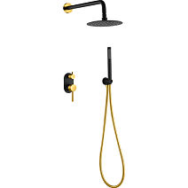 Душевой комплект Boheme Uno 464-BG для душа, черный/золото Душевой комплект Boheme Uno 464-BG для душа, черный/золото