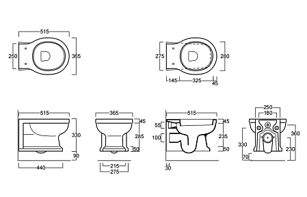 Чаша для подвесного унитаза Simas Londra LO 918 bia белый
