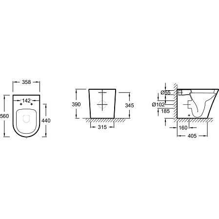Унитаза приставной Jacob Delafon Rodin+ EDAA102-00