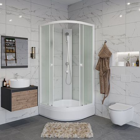 Душевая кабина Niagara Promo P80/26/MT/BK 80x80x195 L/R стекло матовое/профиль белый
