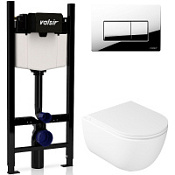 Комплект 4в1 инсталляции с WC и клавишей Valsir KIT VSCR 7334 Slim P1 белый/хром Комплект 4в1 инсталляции с WC и клавишей Valsir KIT VSCR 7334 Slim P1 белый/хром