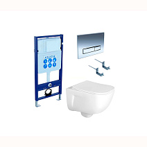 Комплект Aquatek SET AQUATEK ДИВА 4в1 подвесной унитаз + инсталляция + кнопка + сидение