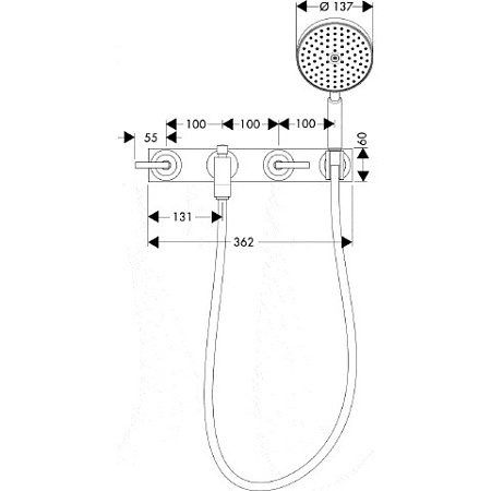 Смеситель Axor Citterio 39442000 для ванны с душем, хром