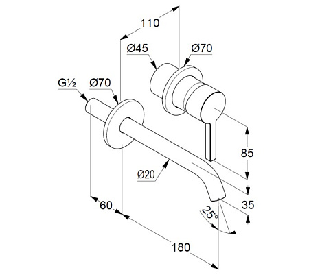 Смеситель Kludi Nova Fonte 202443915 для раковины, черный матовый
