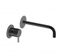 Смеситель Cisal Less New LN00551740 для раковины, на 2 отверстия, черный матовый