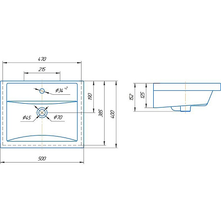 Мебельная раковина Aqwella Фостер 4630055557578 50 белый