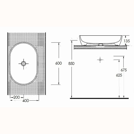 Раковина на столешницу beWash Bogen 88601001 60x40x13,5 белый глянцевый