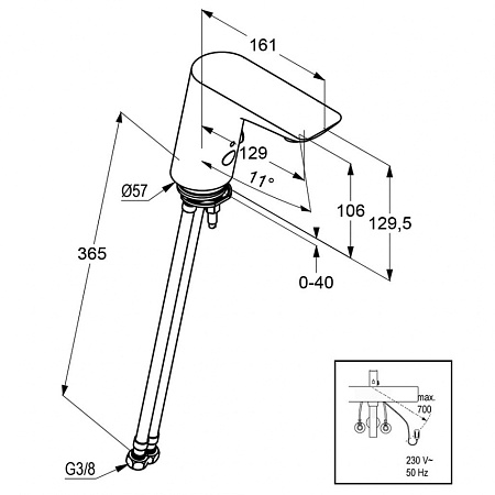 Смеситель Kludi Balance 5220005 для раковины, электронный, хром