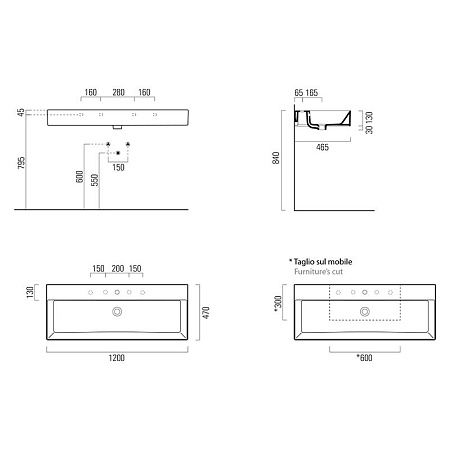 Раковина GSI Kube X 9424011 120 белый