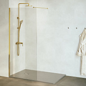 Душевая перегородка RGW Walk In WA-010G 120x195 прозрачное/золото