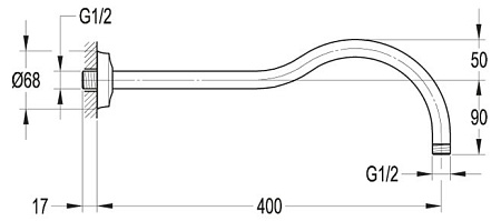 Излив для душа Cezares CZR-F-TDA6-01 хром