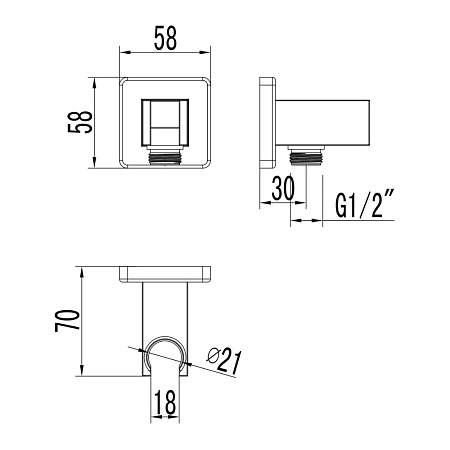 Шланговое подключение Lemark LM4585C держатель для душа