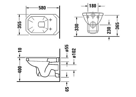 Чаша для подвесного унитаза Duravit 2ND Floor 0182090000