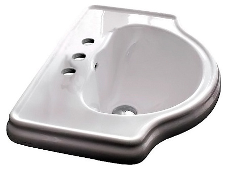Раковина Kerasan Retro 103001*3 62 с 3 отверстиями под смеситель, белый