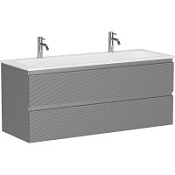 Тумба с раковиной Sancos Folk 120 FL120ES два смесителя, Ergraut soft